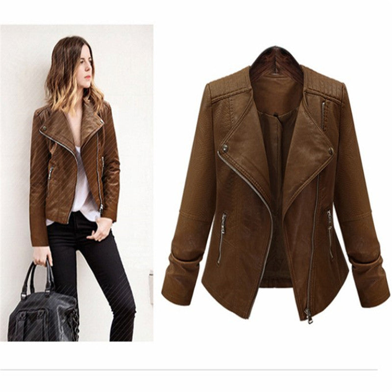 Thin locomotive leather coat