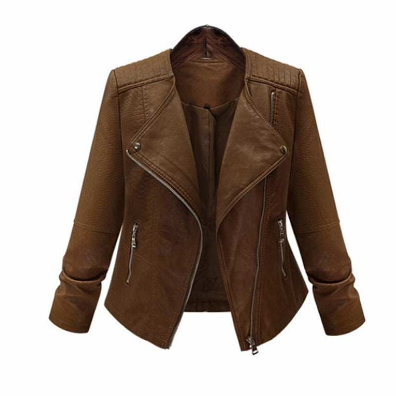 Thin locomotive leather coat