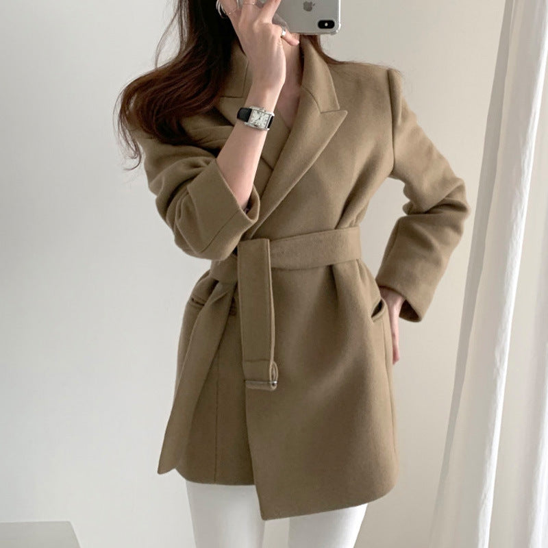 Women's light-cooked wind quilted warmth belt waist coat