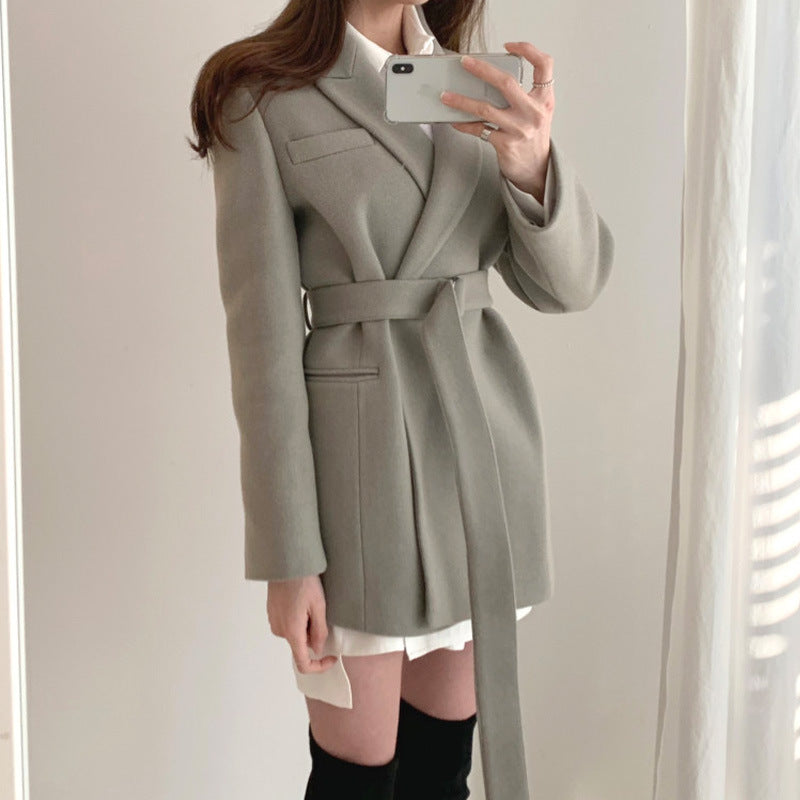 Women's light-cooked wind quilted warmth belt waist coat