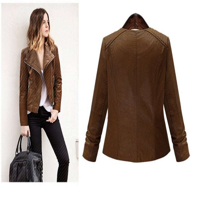 Thin locomotive leather coat